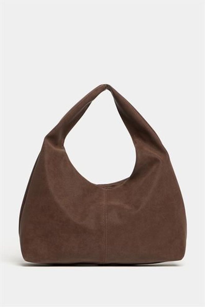 Madamra Kadın Kahverengi Süet Shopper Omuz Çantası – Yumuşak Form Vintage Model Toptan Giyim 0