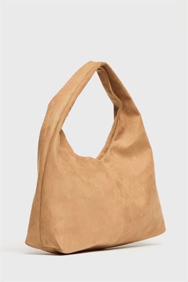 Madamra Women's Camel Suede Shopper Shoulder Bag — Soft Form Vintage Model Wholesale Clothing 3