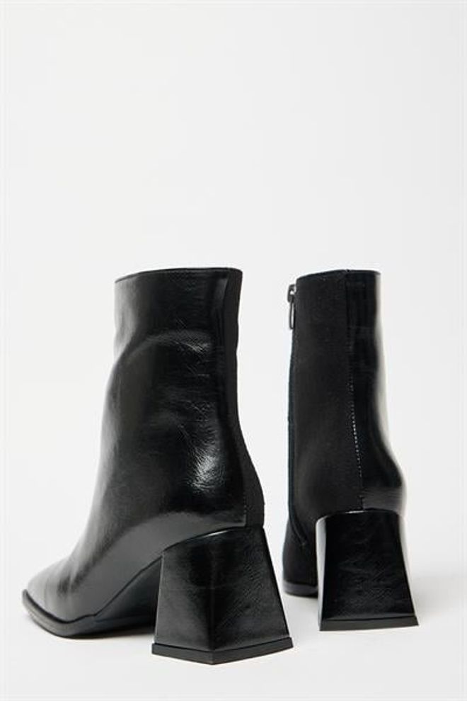 Madamra Stivali Da Donna In Pelle Scamosciata Verniciata Nera E Tacchi A Bottone Con Cerniera In Pelle PU A Contrasto Elegante Abbigliamento all'ingrosso 2