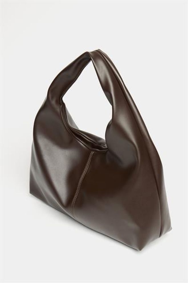 Madamra Women's Brown Pu Leather Shopper Shoulder Bag — Soft Form Vintage Model Wholesale Clothing 1