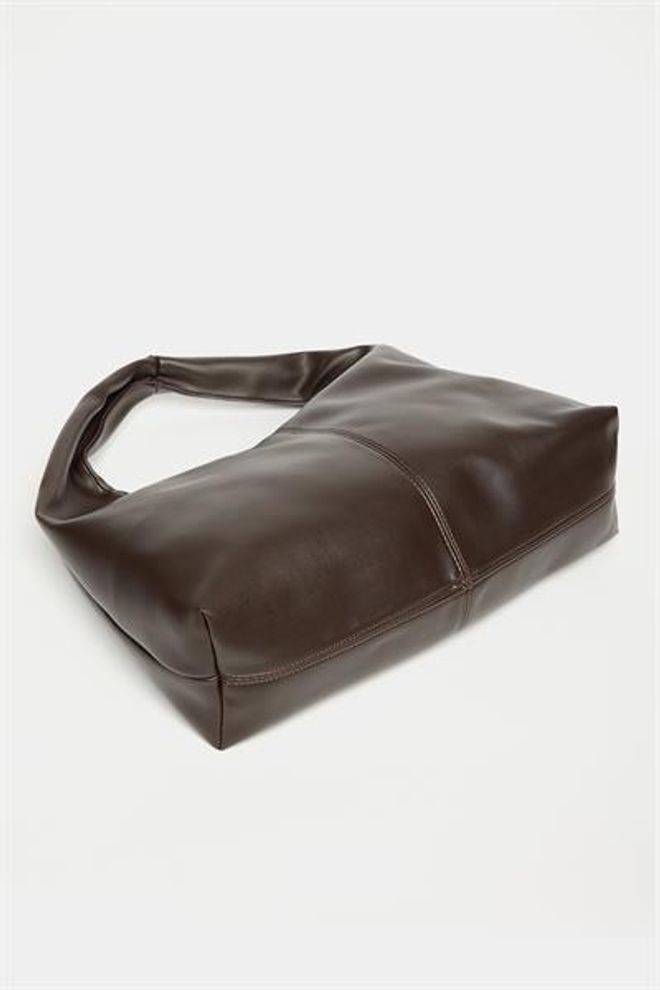 Madamra Women's Brown Pu Leather Shopper Shoulder Bag — Soft Form Vintage Model Wholesale Clothing 4
