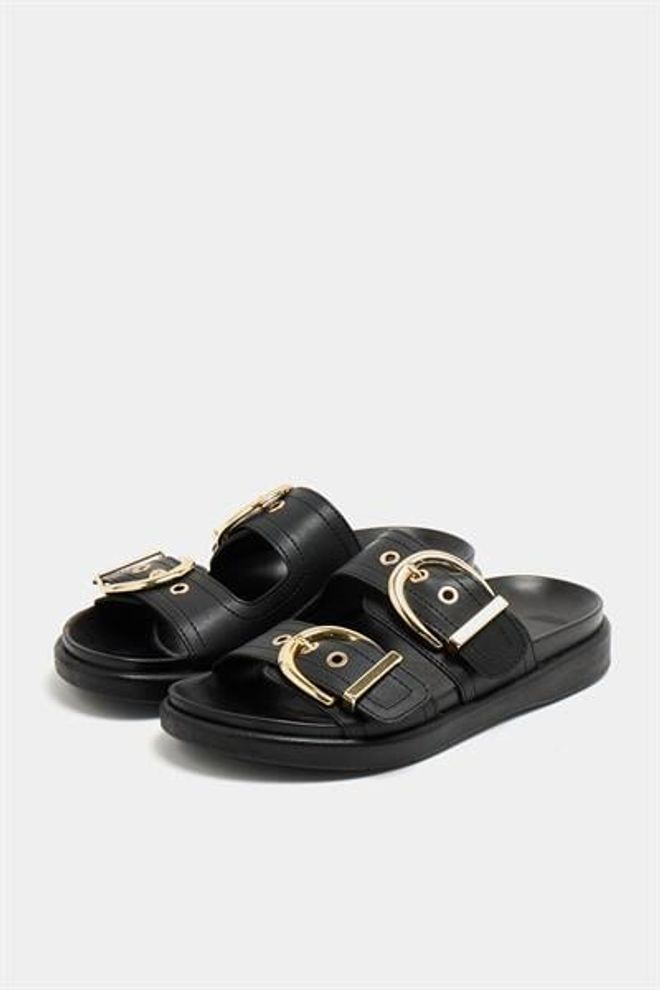 Madamra Zapatillas Casuales Elegantes De Doble Hebilla Negras Ropa al por mayor 2