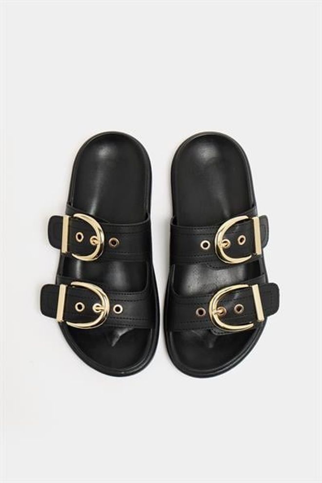 Madamra Zapatillas Casuales Elegantes De Doble Hebilla Negras Ropa al por mayor 1