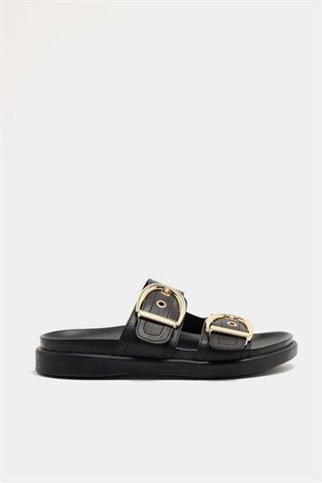 Madamra Zapatillas Casuales Elegantes De Doble Hebilla Negras Ropa al por mayor 3