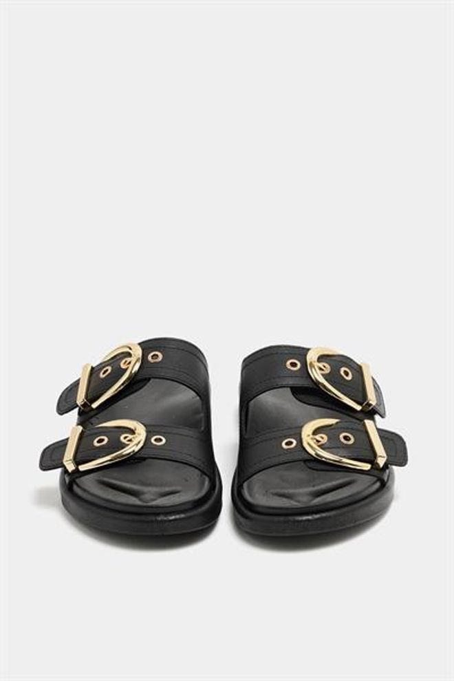 Madamra Zapatillas Casuales Elegantes De Doble Hebilla Negras Ropa al por mayor 4