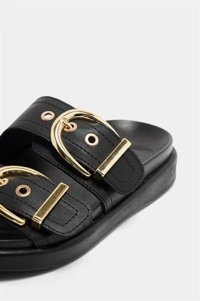 Madamra Zapatillas Casuales Elegantes De Doble Hebilla Negras Ropa al por mayor 5