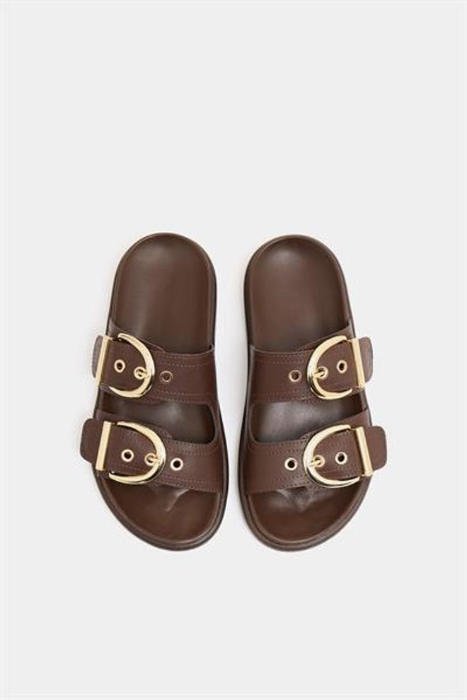 Madamra Zapatillas Casuales Elegantes Con Doble Hebilla Color Marrón Ropa al por mayor 0