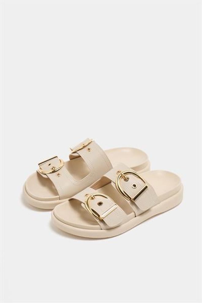 Madamra Zapatillas Casuales Elegantes Con Doble Hebilla Color Crema Ropa al por mayor 2