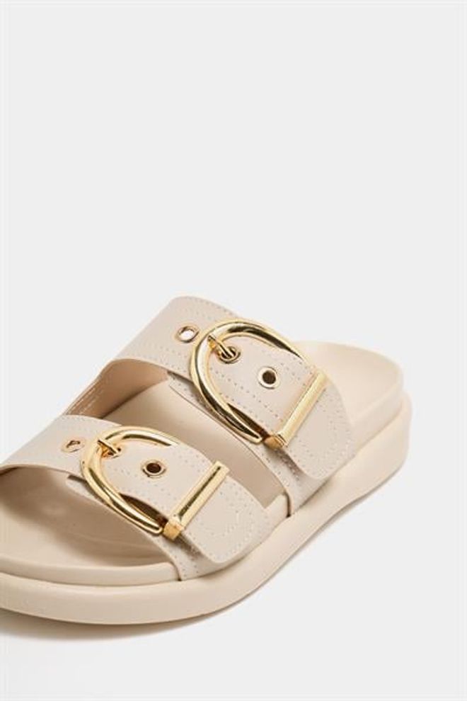 Madamra Zapatillas Casuales Elegantes Con Doble Hebilla Color Crema Ropa al por mayor 5
