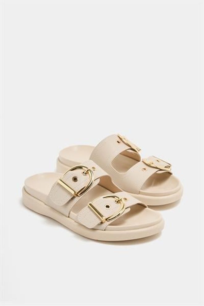 Madamra Zapatillas Casuales Elegantes Con Doble Hebilla Color Crema Ropa al por mayor 0