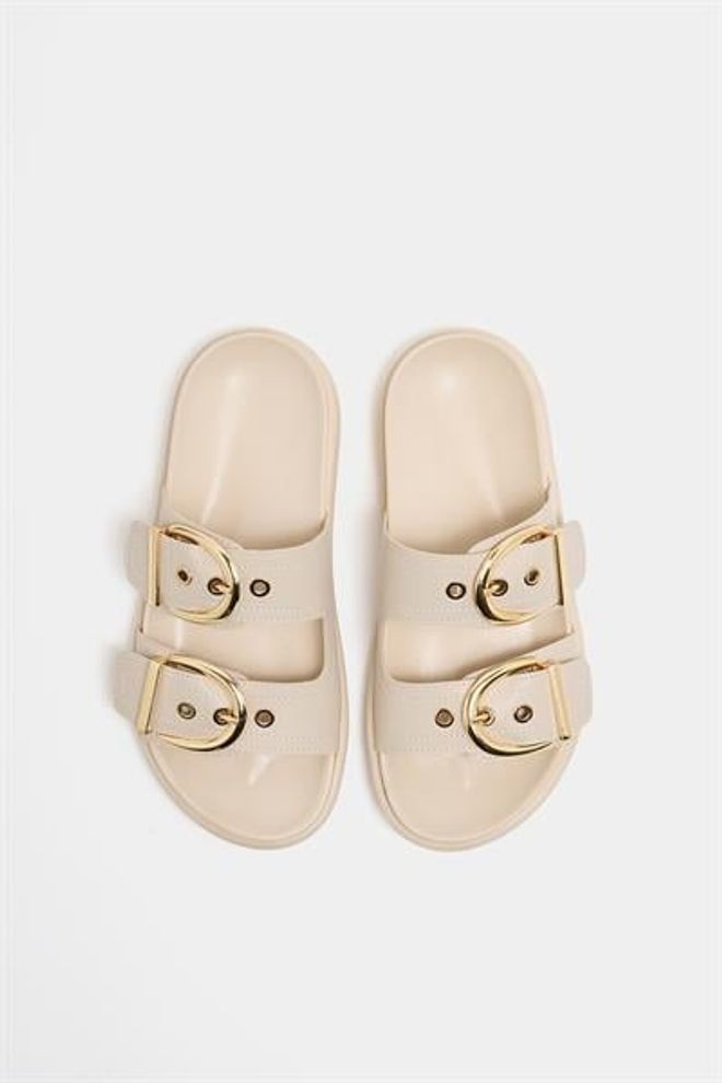 Madamra Zapatillas Casuales Elegantes Con Doble Hebilla Color Crema Ropa al por mayor 1