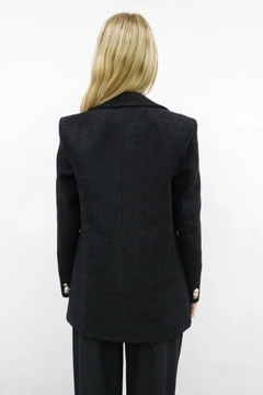 A wholesale clothing model wears mae10001-buttoned-jacket-black, Turkish wholesale Jacket of Maestro Woman