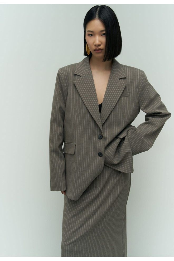 Mai Collection Blazer Fumé À Rayures Bruno Vêtements en gros Formel