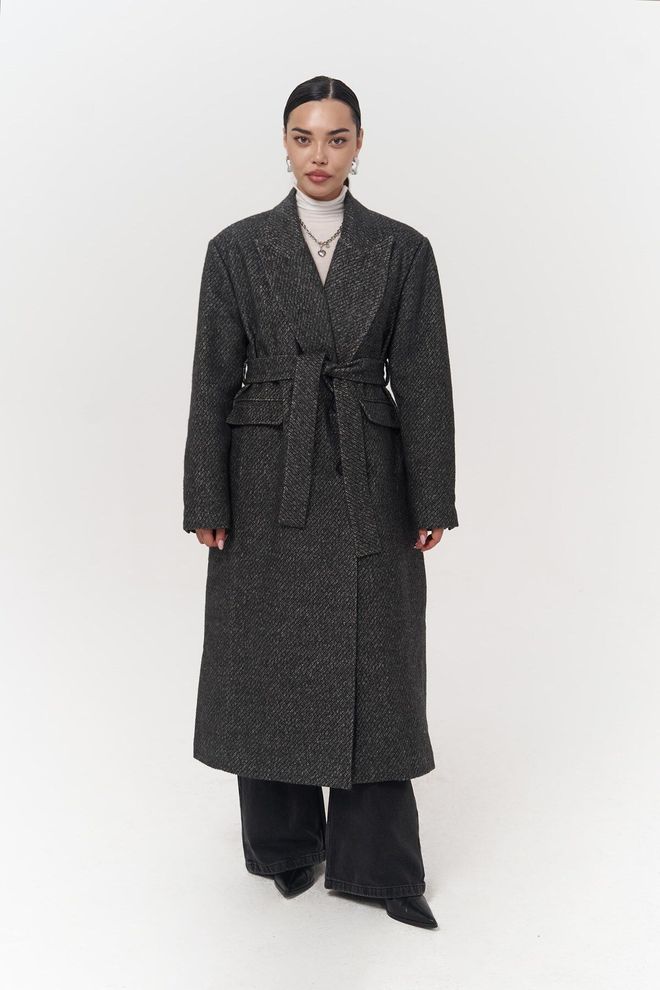 Mai Collection Dolga Dlaka Naarden Antracita Oblačila na debelo Eleganten