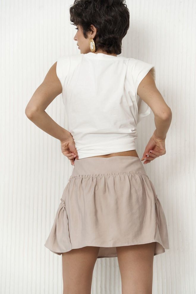 Mai Collection Elettra Mink Mini Skirt Wholesale Clothing Spring