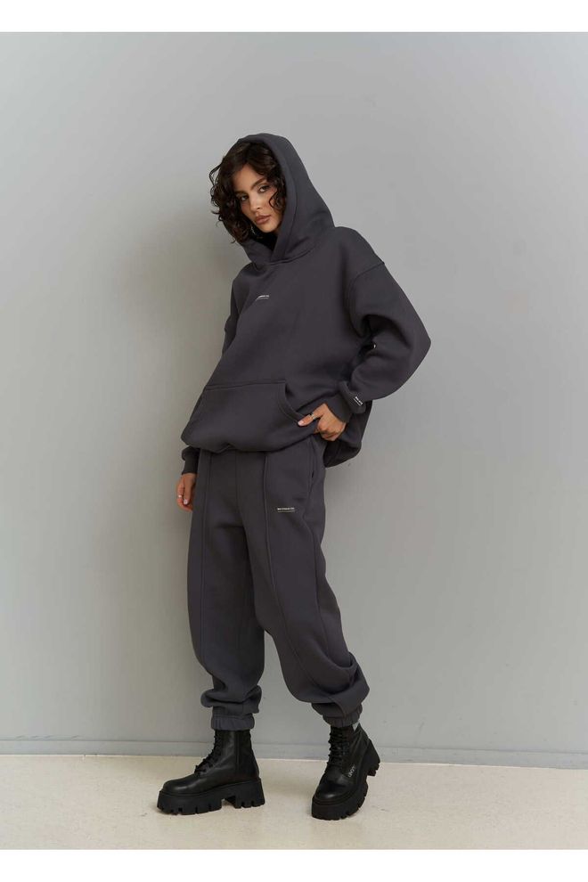 Mai Collection Αθλητική Φόρμα Με Μινιμαλιστική Εκτύπωση Ανθρακί Χονδρικό εμπόριο ενδυμάτων 0