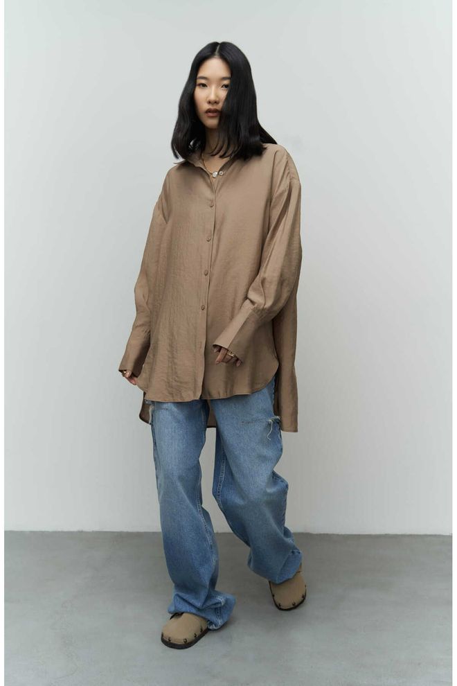 Mai Collection Zaria Open Mink Oversize Shirt Wholesale Clothing Streetwear