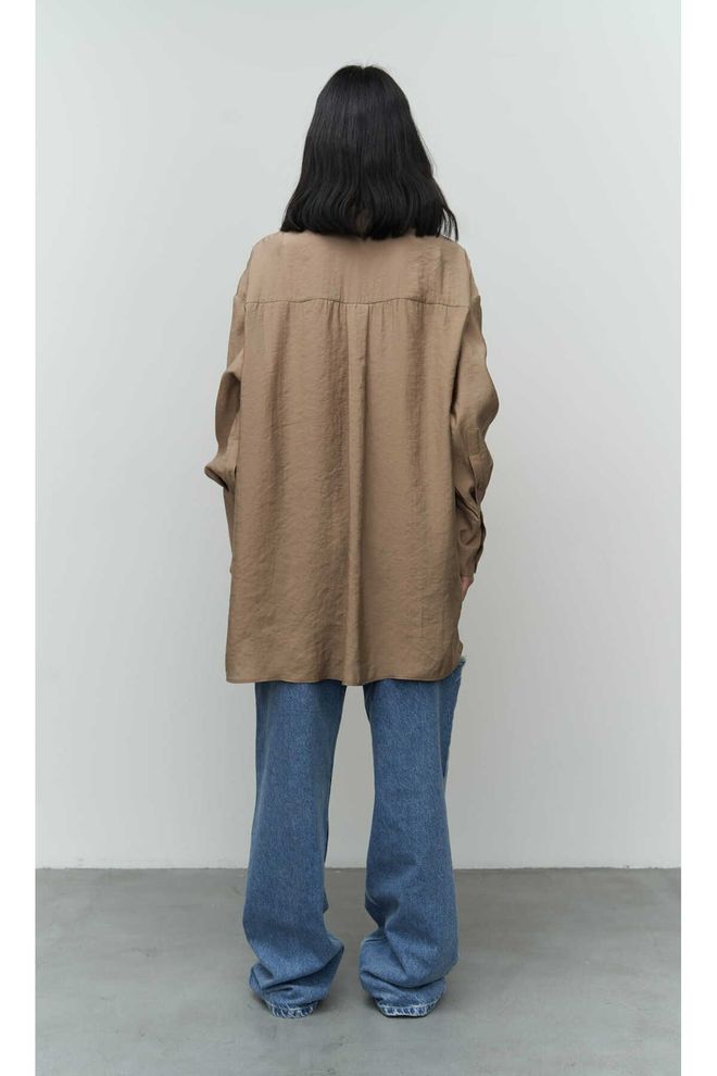 Mai Collection Zaria Open Mink Oversize Shirt Wholesale Clothing Spring