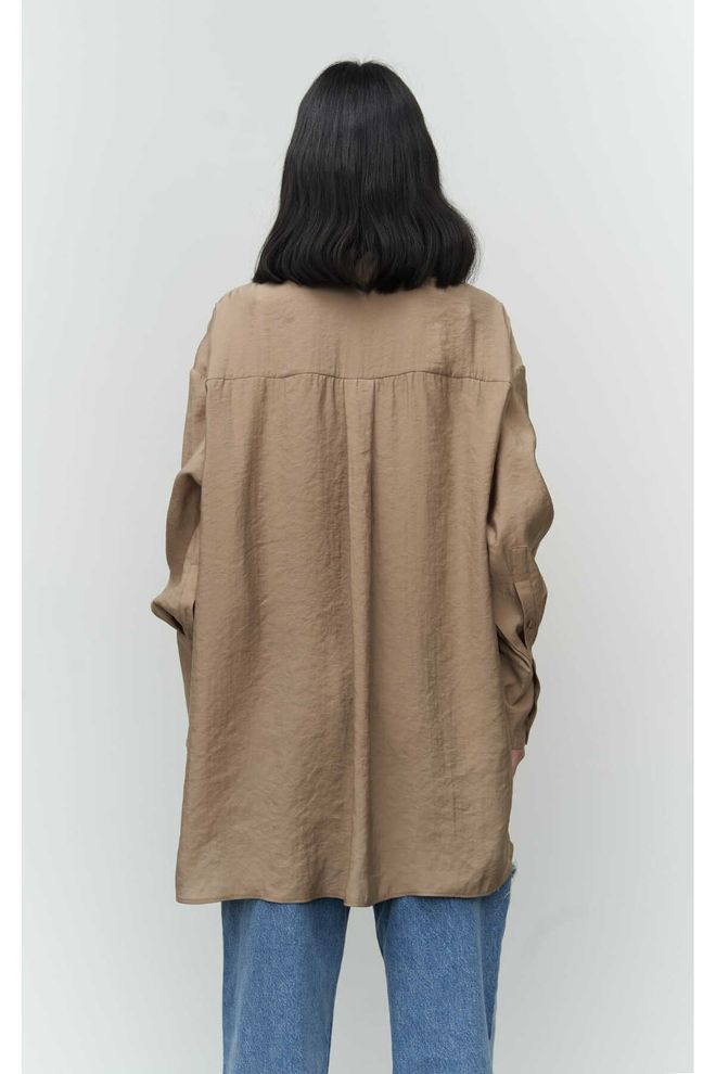 Mai Collection Zaria Open Mink Oversize Shirt Wholesale Clothing Fall