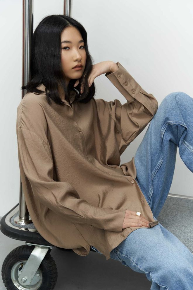 Mai Collection Zaria Open Mink Oversize Shirt Wholesale Clothing Dating