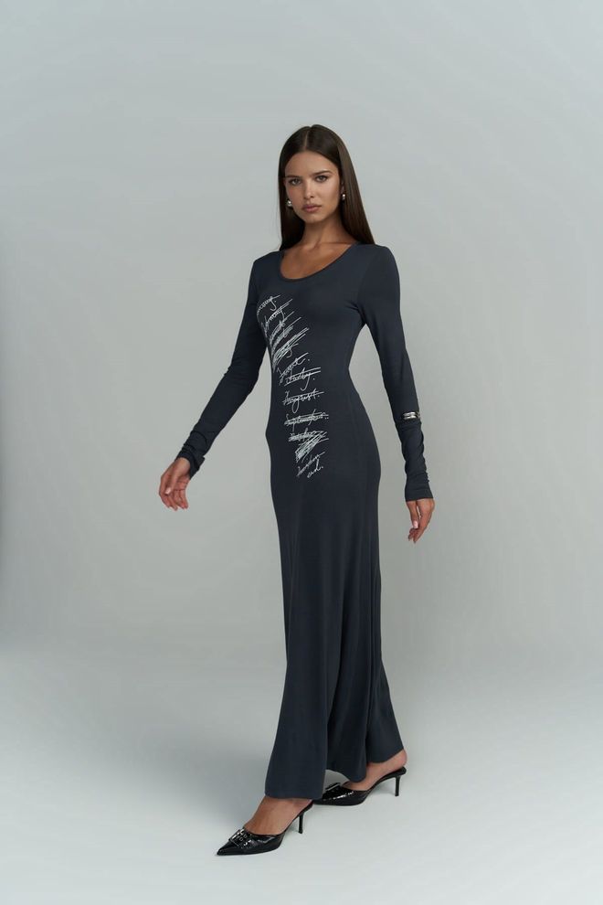 Mai Collection Ceria Smoked Long Dress Wholesale Clothing 5