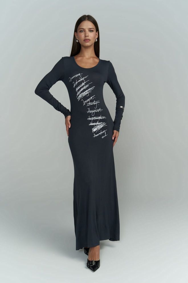 Mai Collection Ceria Smoked Long Dress Wholesale Clothing Formal