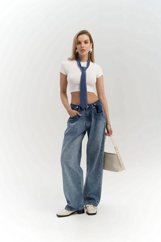 Mai Collection Edinstvene Modre/modre Kavbojke Oblačila na debelo Ležerno