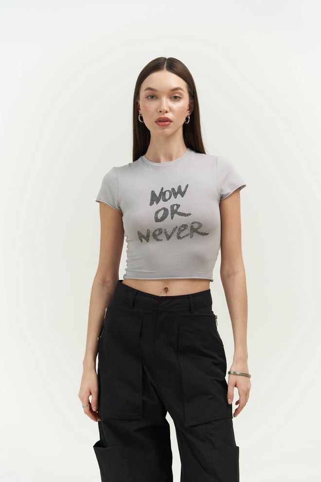 Mai Collection Teraz Lub Nigdy Szara Czesana Uprawa Hurtowa sprzedaż odzieży 0