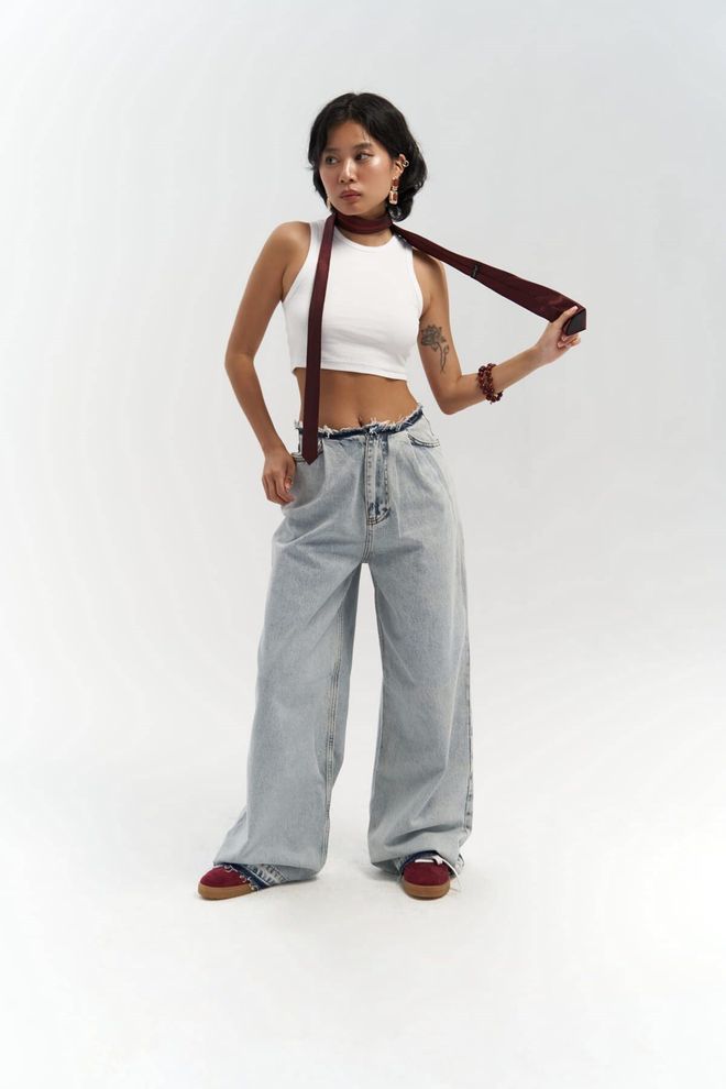 Mai Collection Leony Waist Detail Blue Jeans Wholesale Clothing Dating