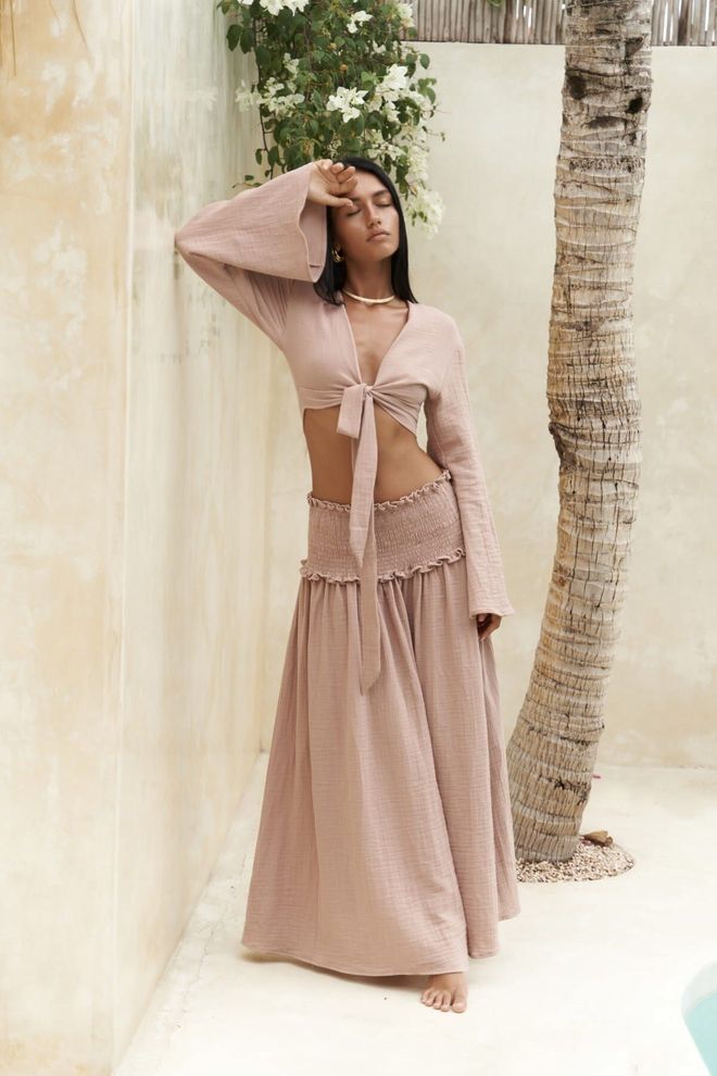 Mai Collection Marshanda Salmon Crop Rokset Groothandel Kleding Casual