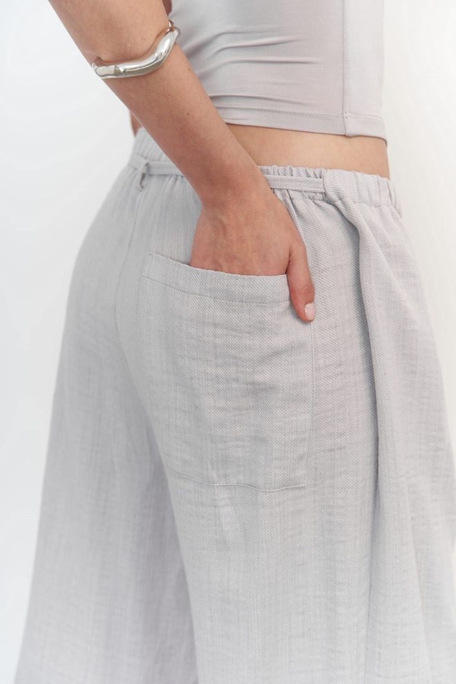 Mai Collection Harmony Side Drawstring Grey Pants Wholesale Clothing Birthday