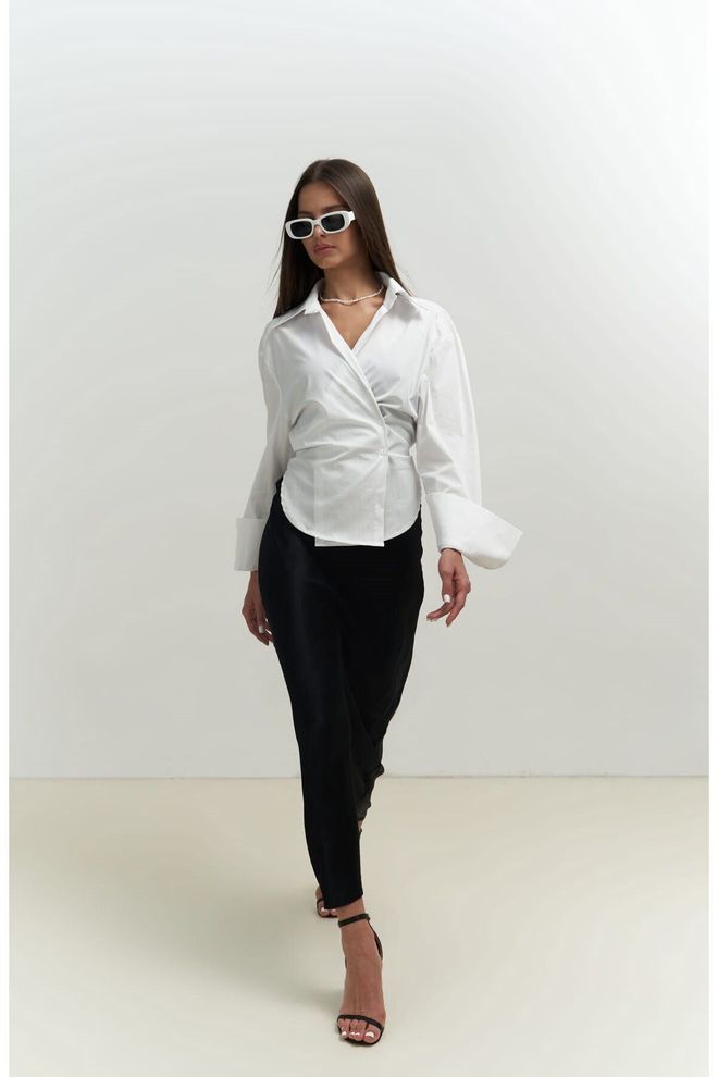 Mai Collection Chemise Blanche À Détails En Corde Coline Vêtements en gros Formel