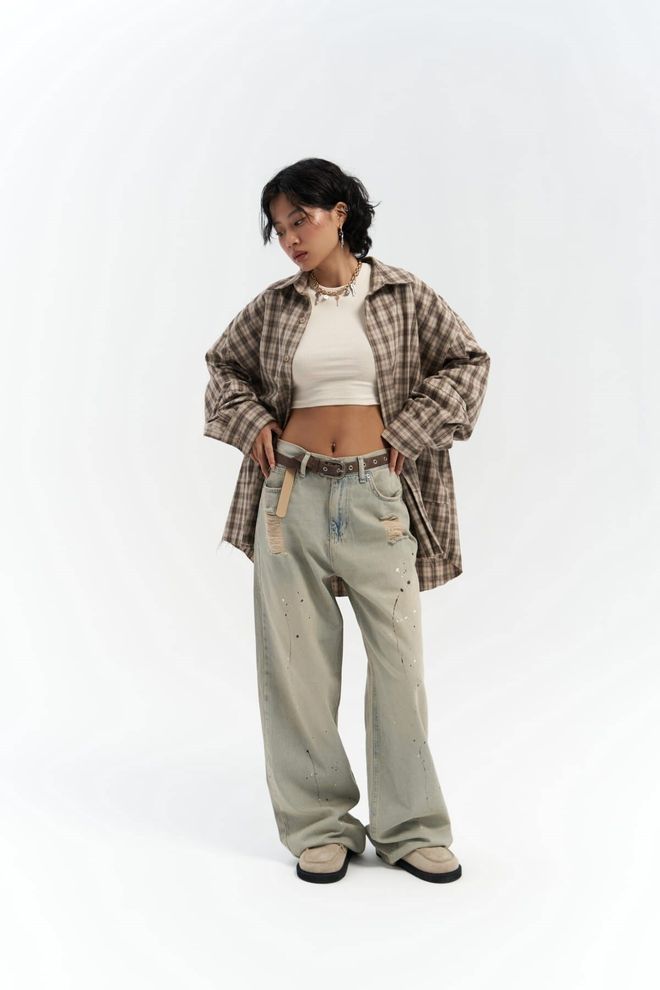 Mai Collection Touch Dirty Green Jeans Hurtowa sprzedaż odzieży Bez tkaniny