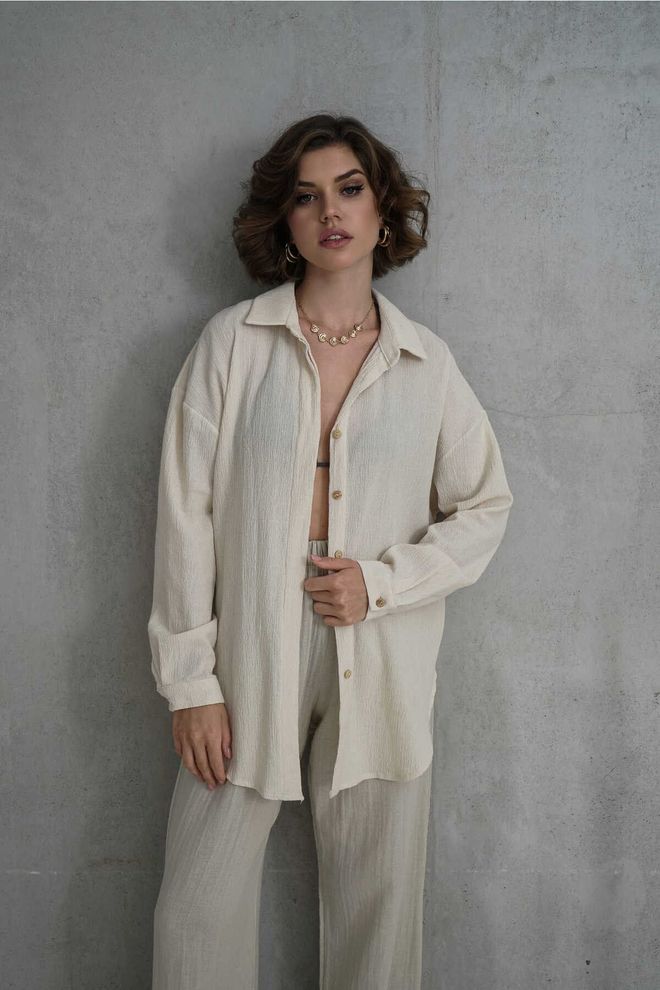 Mai Collection Chemise Naturelle Jovena À Boutons Cachés Vêtements en gros 0