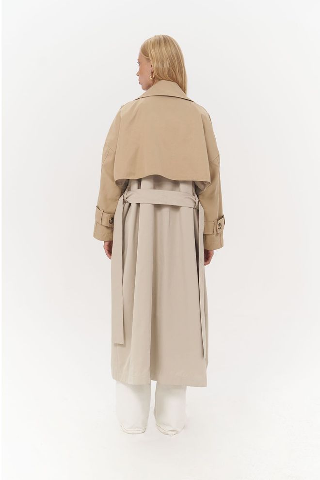 Mai Collection Casaco Bellamy Bege Com Enfeite De Vison Roupas por atacado 6