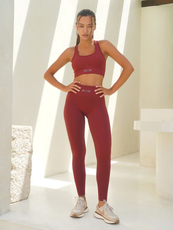 Mai Collection Бордовые Леггинсы Surya Booster До Щиколотки Оптовая продажа одежды Виды спорта