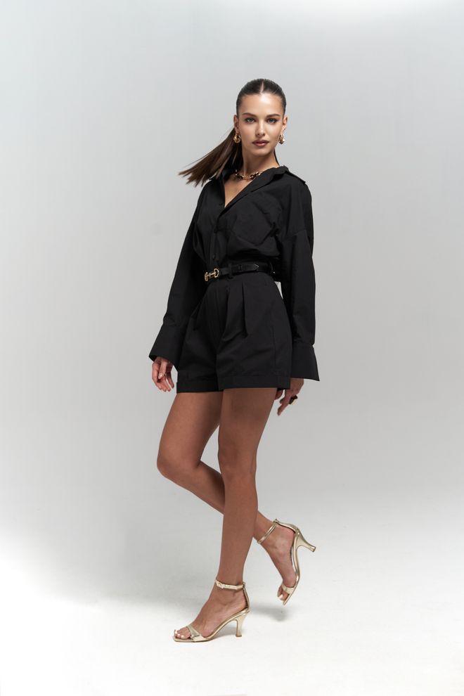 Mai Collection Mono Corto Con Detalle De Cinturón Moaen Ropa al por mayor Elegante