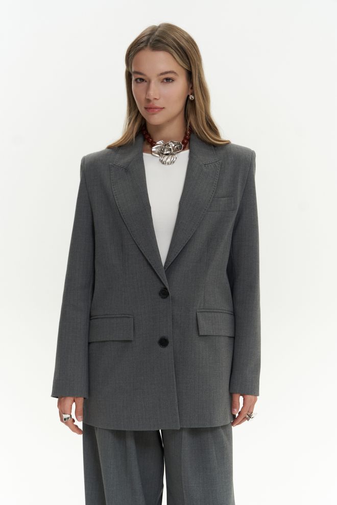 Mai Collection Jessical Çizgili Blazer Toptan Giyim Zarif