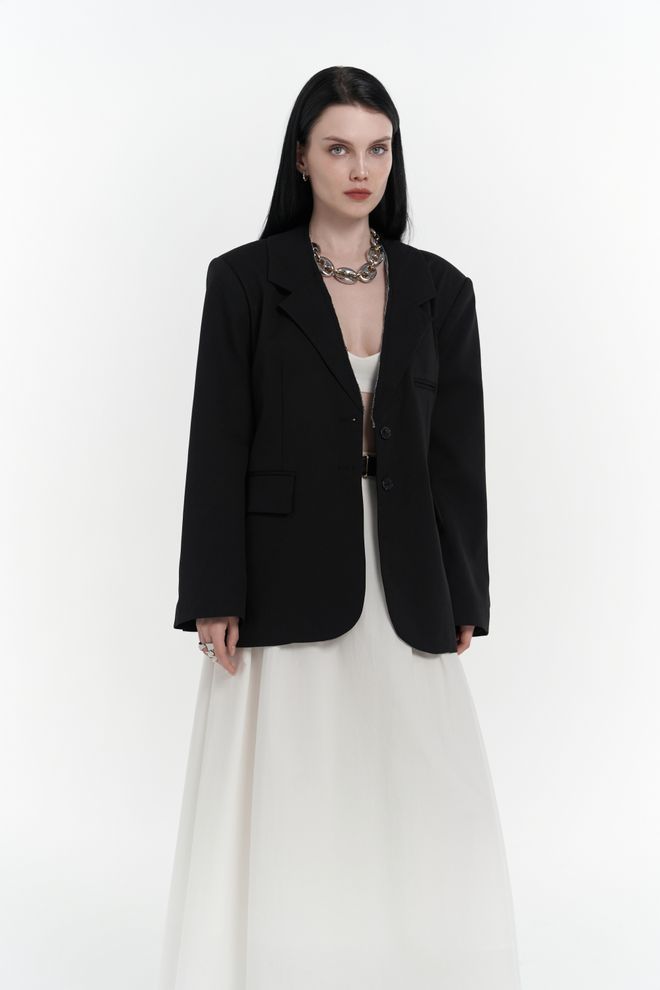 Mai Collection Blazer Met Volda kraag En Detail Groothandel Kleding Elegant