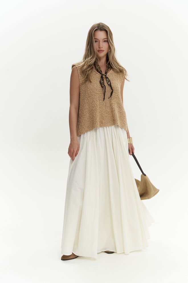 Mai Collection Knitle Casual Print Knitwear Crop Wholesale Clothing Cotton