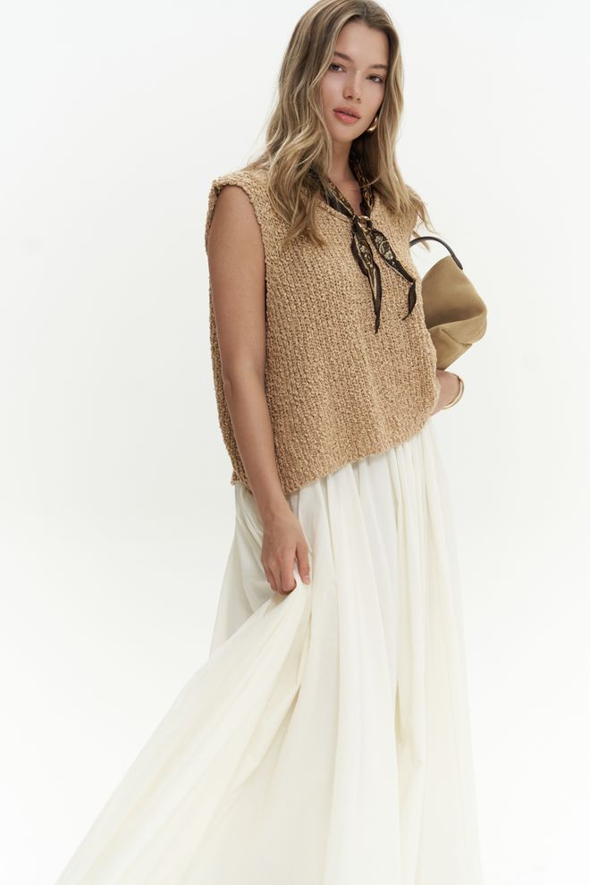 Mai Collection Knitle Casual Print Knitwear Crop Wholesale Clothing Spring