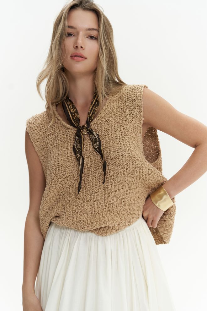 Mai Collection Knitle Casual Print Knitwear Crop Wholesale Clothing 5