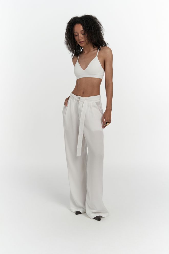 Mai Collection Nohavice Paros Belt Detail Palazzo Veľkoobchod s oblečením Neformálny