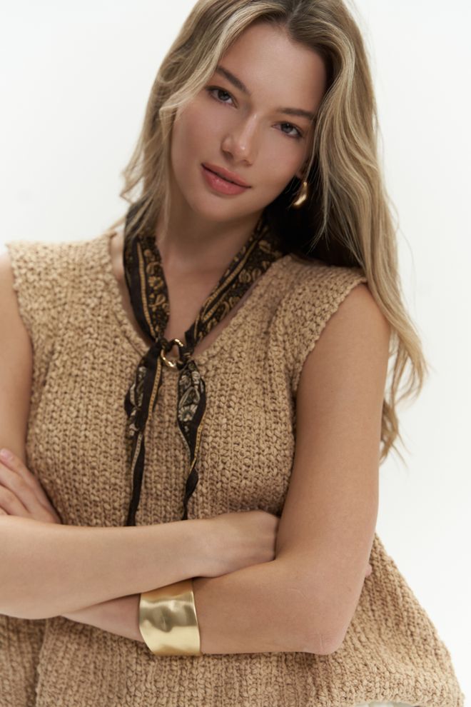 Mai Collection Knitle Casual Print Knitwear Crop Wholesale Clothing Dating