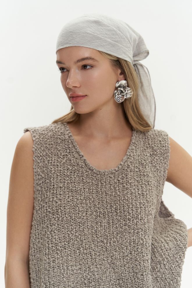 Mai Collection Knitle Casual Print Knitwear Crop Wholesale Clothing 4