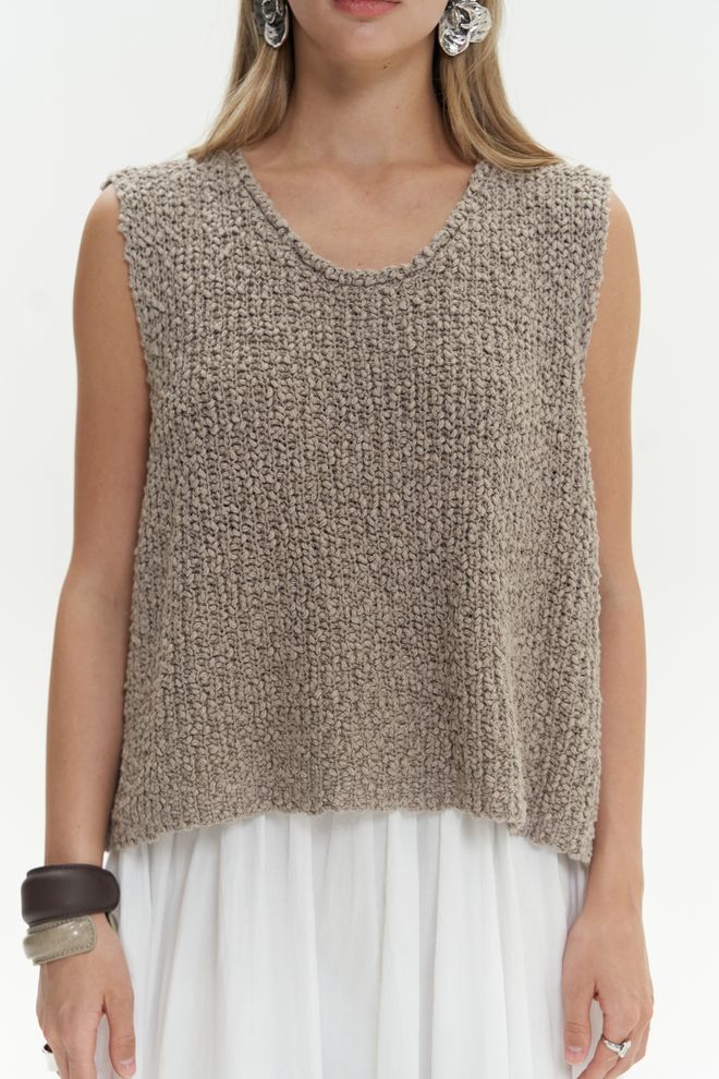 Mai Collection Knitle Casual Print Knitwear Crop Wholesale Clothing 5