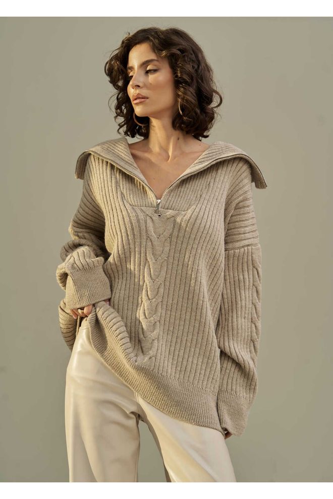 Mai Collection Mai Rika Strickpullover Mit Reißverschluss Aus Nerzhaar Großhandelskleidung 0