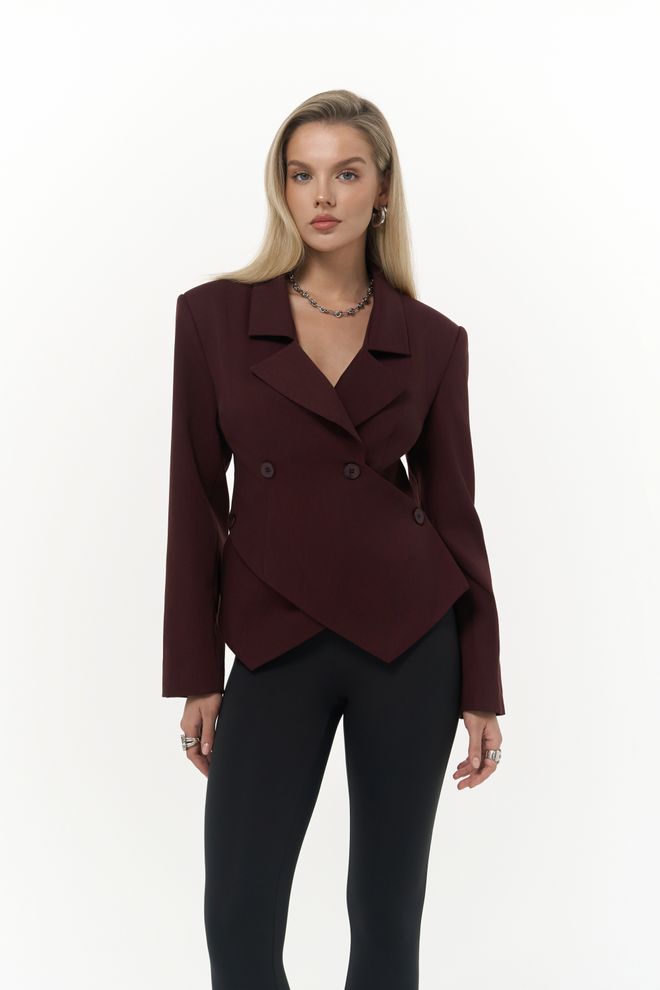 Mai Collection Norbury Triangle Detail Blazer Oblačila na debelo Eleganten