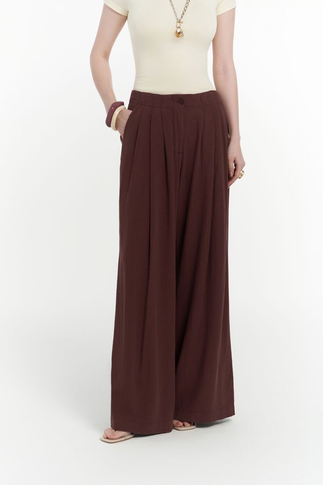 Mai Collection Mahoney Ľanové Nohavice Palazzo Veľkoobchod s oblečením Ľan