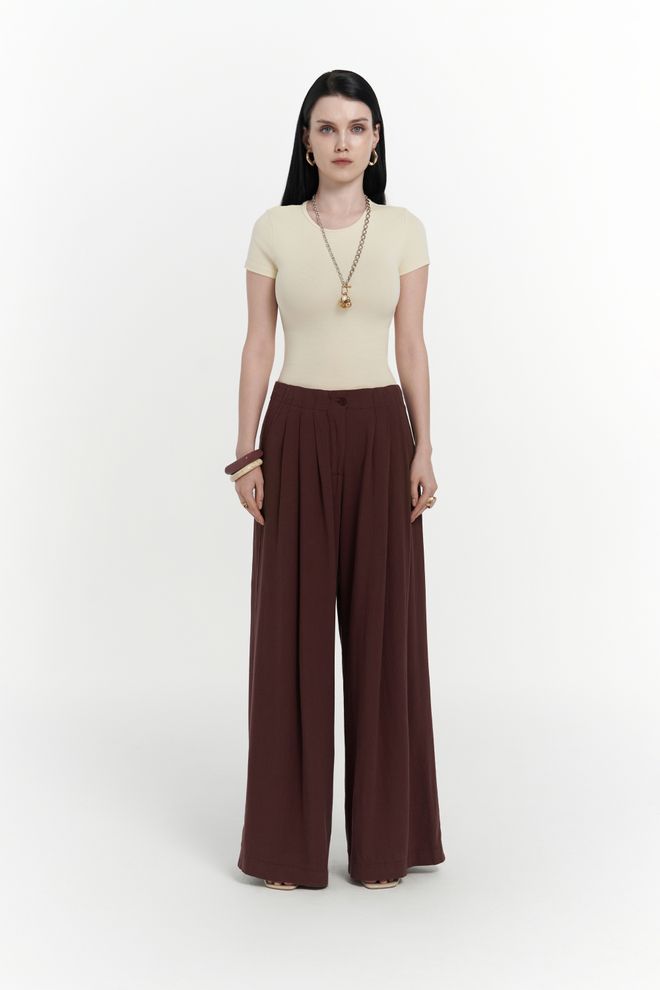 Mai Collection Mahoney Ľanové Nohavice Palazzo Veľkoobchod s oblečením 4